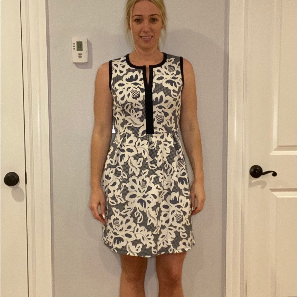 Navy & White A-Line Dress